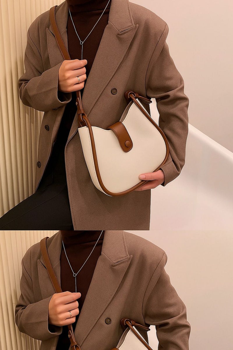 Osman Sling Bag in White and Tan for Women - Image 3